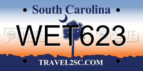 WET623 South Carolina License Plate