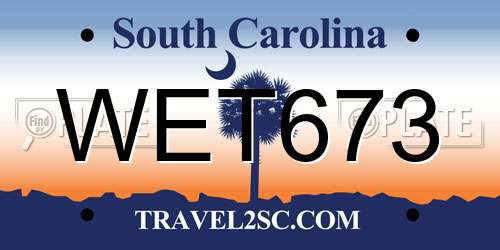 WET673 South Carolina License Plate