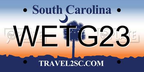 WETG23 South Carolina License Plate