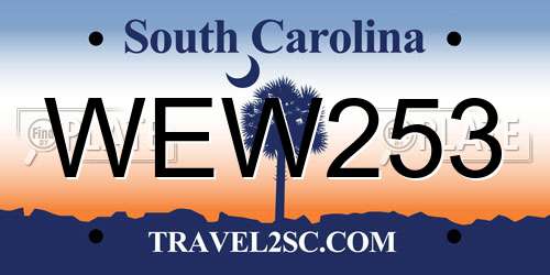 WEW253 South Carolina License Plate