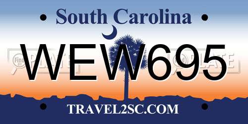 WEW695 South Carolina License Plate