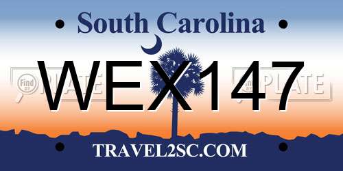 WEX147 South Carolina License Plate