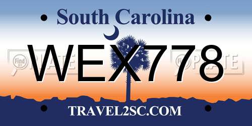 WEX778 South Carolina License Plate