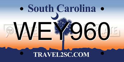 WEY960 South Carolina License Plate
