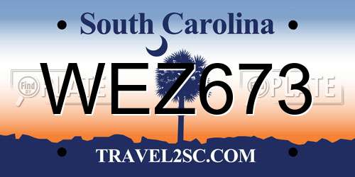 WEZ673 South Carolina License Plate