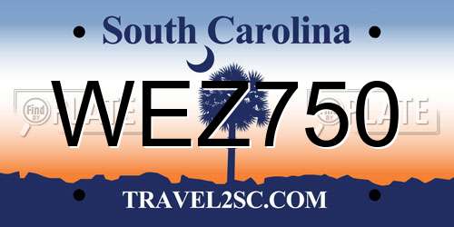 WEZ750 South Carolina License Plate