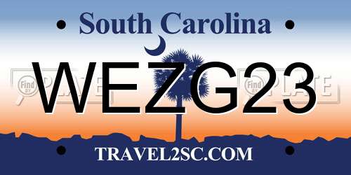 WEZG23 South Carolina License Plate