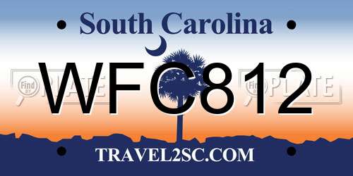 WFC812 South Carolina License Plate