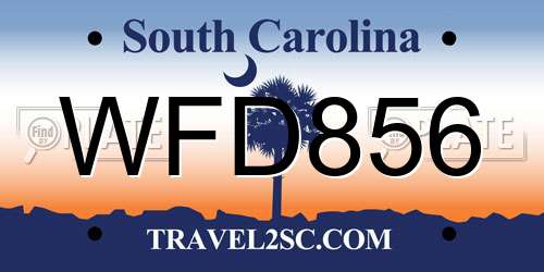 WFD856 South Carolina License Plate