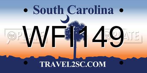 WFI149 South Carolina License Plate