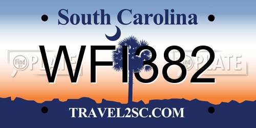 WFI382 South Carolina License Plate