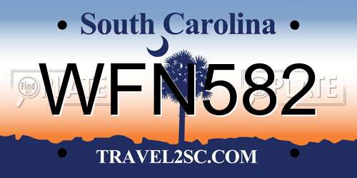 WFN582 South Carolina License Plate