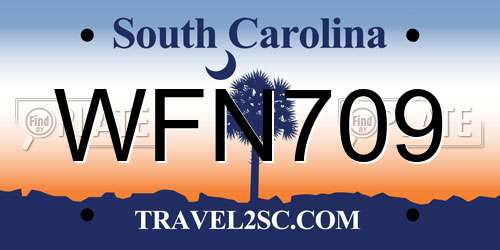 WFN709 South Carolina License Plate