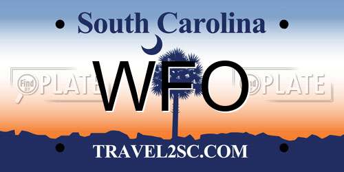 WFO South Carolina License Plate