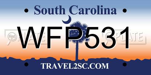 WFP531 South Carolina License Plate