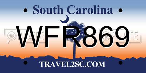 WFR869 South Carolina License Plate