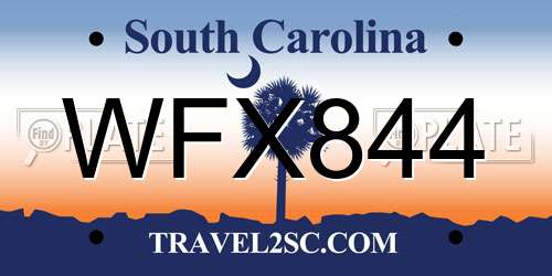 WFX844 South Carolina License Plate