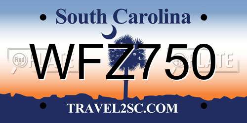 WFZ750 South Carolina License Plate