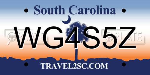 WG4S5Z South Carolina License Plate