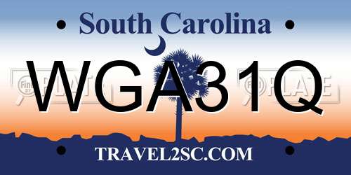 WGA31Q South Carolina License Plate