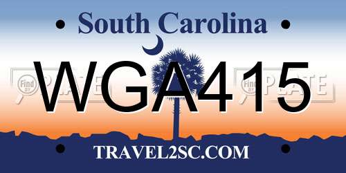WGA415 South Carolina License Plate