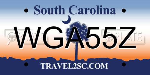 WGA55Z South Carolina License Plate