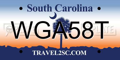 WGA58T South Carolina License Plate