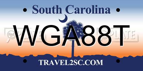 WGA88T South Carolina License Plate
