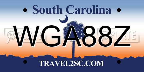 WGA88Z South Carolina License Plate