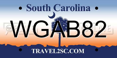 WGAB82 South Carolina License Plate