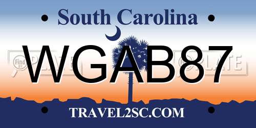 WGAB87 South Carolina License Plate