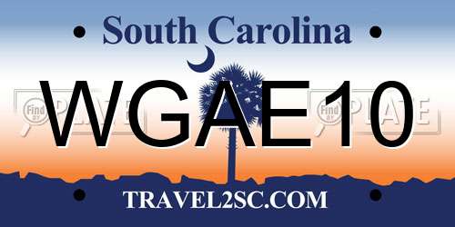WGAE10 South Carolina License Plate