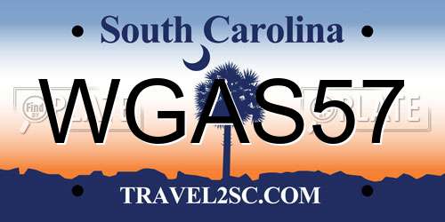 WGAS57 South Carolina License Plate