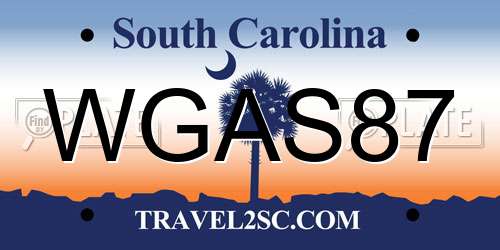 WGAS87 South Carolina License Plate