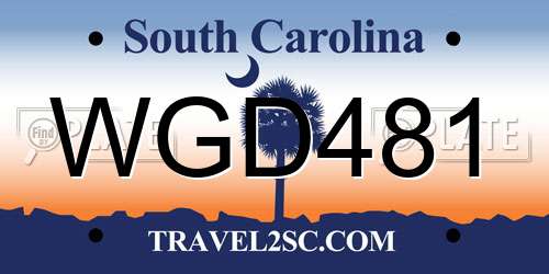 WGD481 South Carolina License Plate