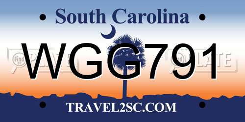 WGG791 South Carolina License Plate