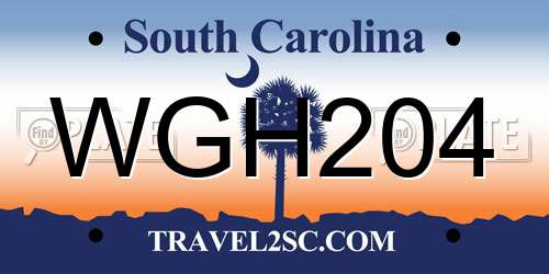 WGH204 South Carolina License Plate