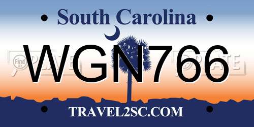 WGN766 South Carolina License Plate