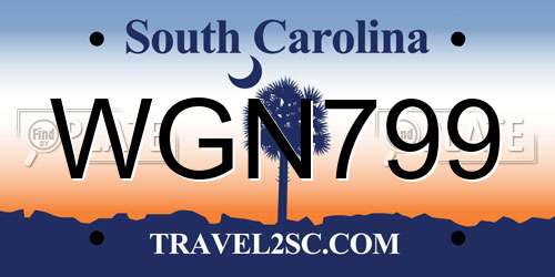 WGN799 South Carolina License Plate