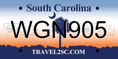 WGN905 South Carolina License Plate