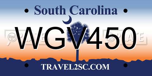 WGV450 South Carolina License Plate