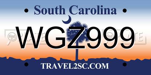 WGZ999 South Carolina License Plate