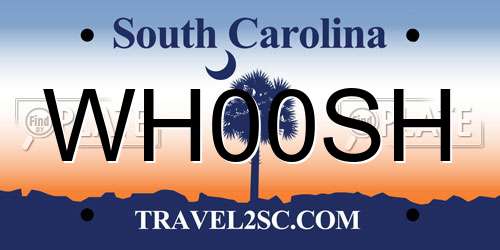 WH00SH South Carolina License Plate