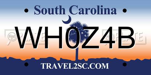 WH0Z4B South Carolina License Plate