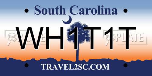 WH1T1T South Carolina License Plate