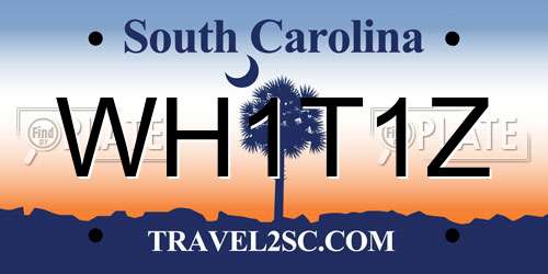 WH1T1Z South Carolina License Plate