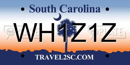 WH1Z1Z South Carolina License Plate