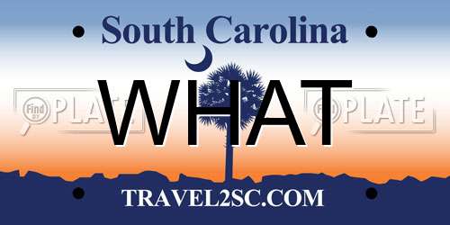 WHAT South Carolina License Plate