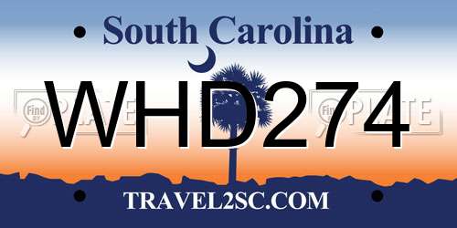 WHD274 South Carolina License Plate