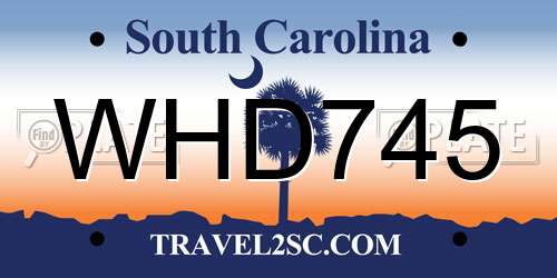 WHD745 South Carolina License Plate